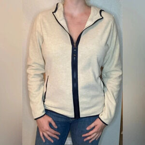 Pendleton Cream Colored Fleece Zip Up Hoodie Size Medium